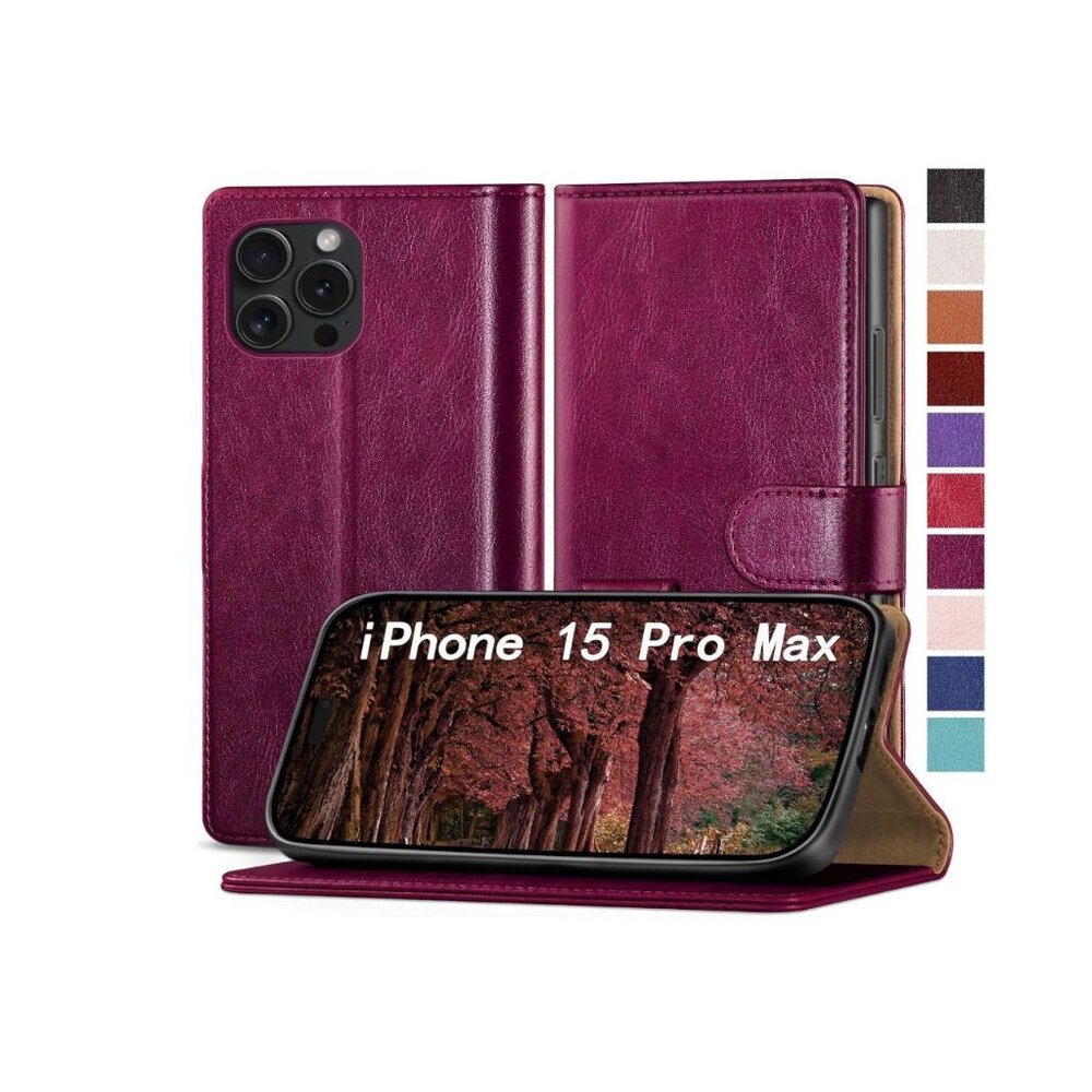 Phone Case for iPhone 15 Pro Max Wine Red